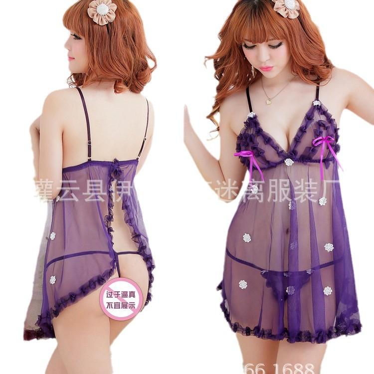 Sexy Lingerie Sexy Lace Milk Plus Size Suspender Skirt Three-point Pajamas Seduction Set
