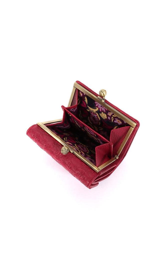 ANNA SUI Vintage Rose Clasp Bifold Magenta Wallet, Women's, 315622,