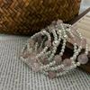Ancient Natural Pink Crystal Cold White Shijia Pearl Gypsophila Collarbone Chain Necklace Female Niche Design