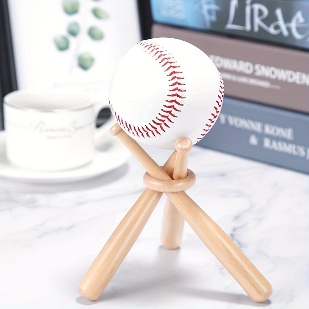 Mini Baseball Bat Bracket Baseball Holder Baseball Golf Tennis Ball Display Stand Souvenir Ball Wood Support Holder Ball Display