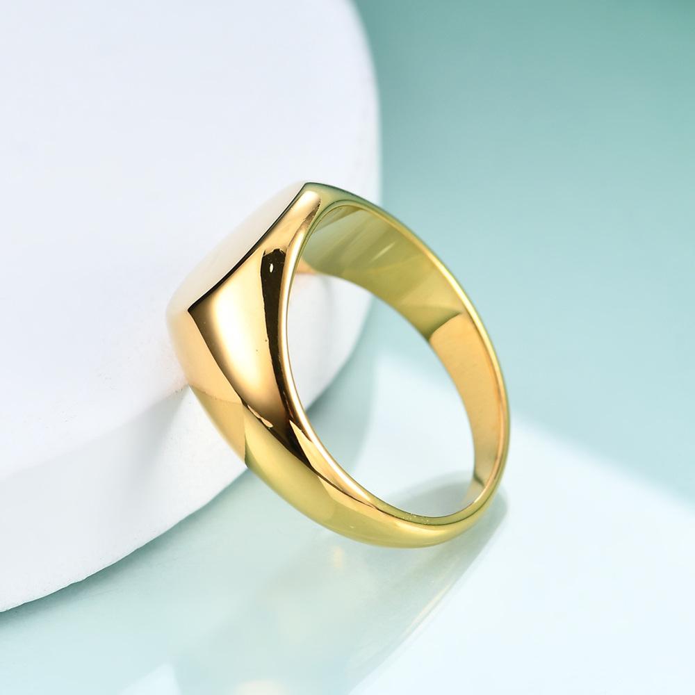 4/5/6/7/8/9/10/11/12/13 Stainless Steel Round Smooth Surface Ring Plated 18K Gold Color Men Women Finger Jewelry Drop Shipping
