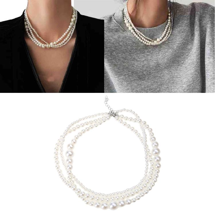 Fashion Wedding Pearl Necklace for Women Lady Collar Chain Anniversary Jewelry