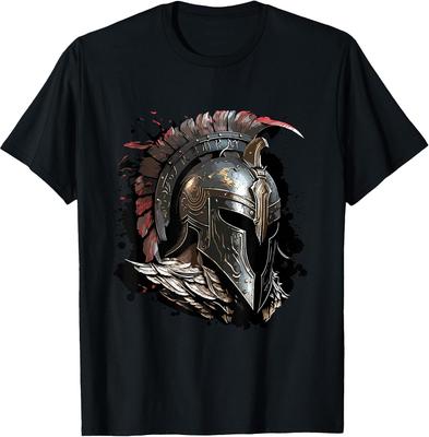 Spartan Helmet Warrior Gladiator Gym Fitness Workout T-Shirt