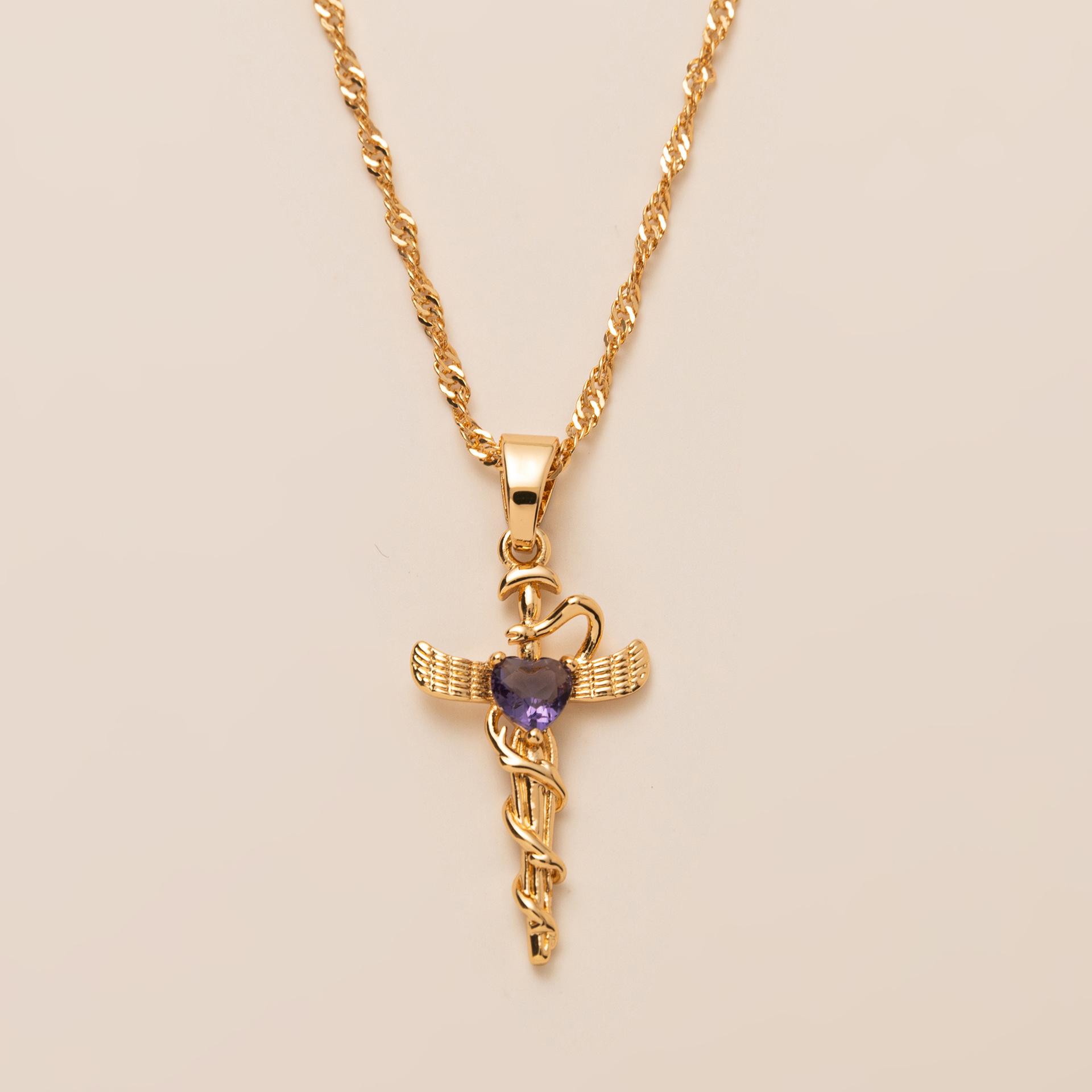 Niche Retro Snake Necklace Snake Pendant Sweater Chain Color Retention Zircon Neck Chain Necklace
