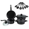 13pcs Kitchenware Wok Soup Pot Non Stick Frying Pan Durable Cookware Set  Household