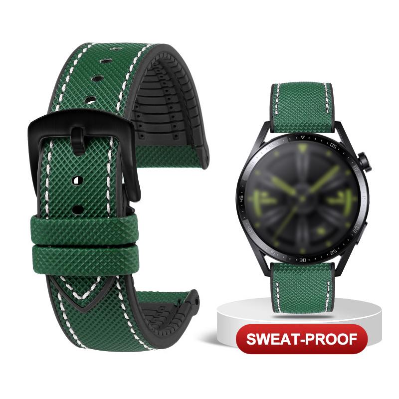 12 color high quality rubber Watchband 20 21 22 23mm 24mm for men and women watchstrap accessories Black red orange yellow Green