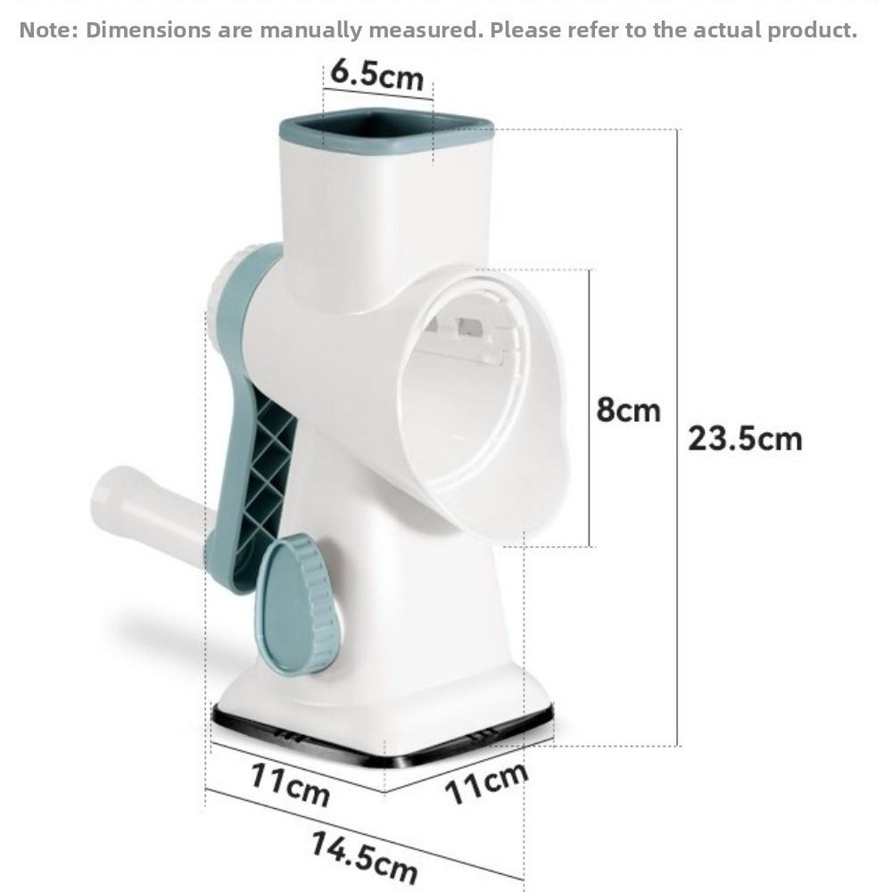 3 Sharp Drums Rotary Cheese Grater 3 in 1 Vegetable Shredder Peanut Nuts Grinder Garlic Potato