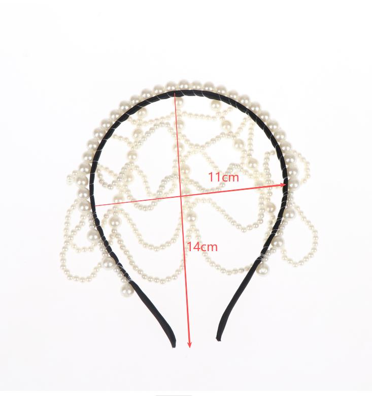

1Pc New Arrival Pearl Beaded Hollow Out Tassel Headband Forehead Decor Headwear Daily Style Hot Style Hair Accessories