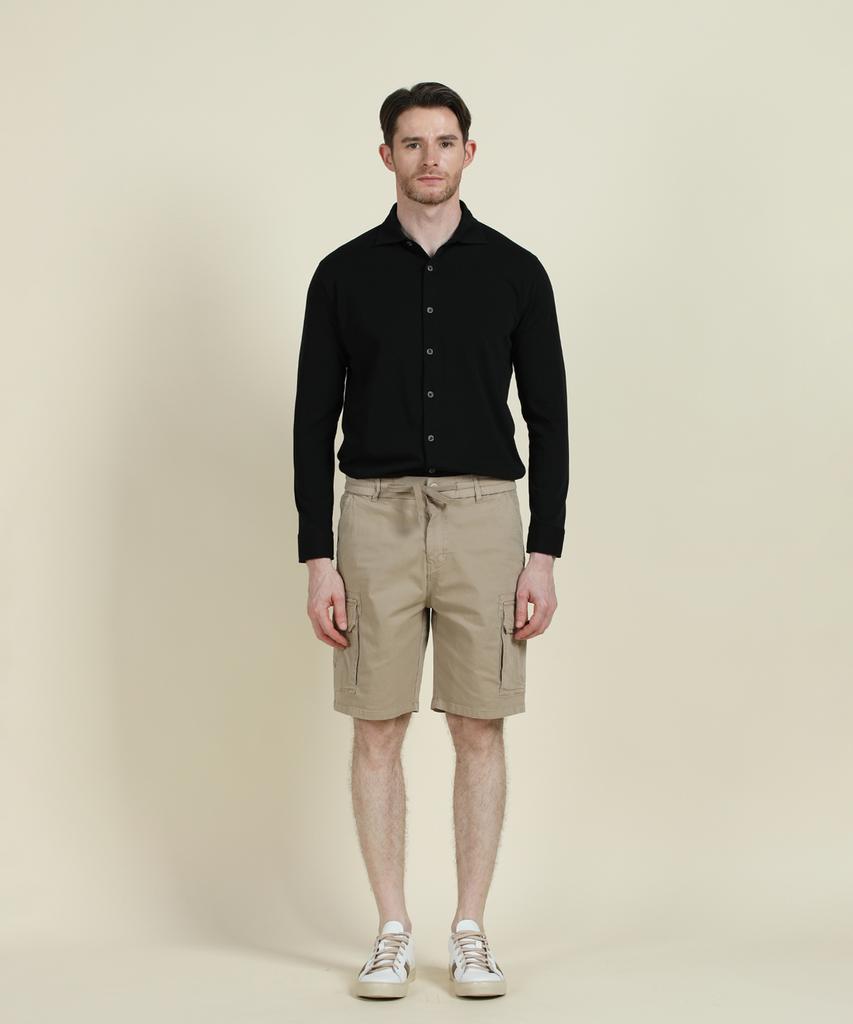 PANICALE Beige Drawstring Cargo Shorts
