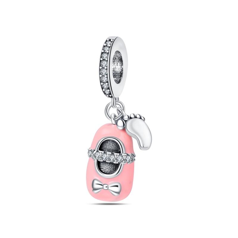 Shoe Charm Bead Components Copper Metal Ballet Dance Shoes High Heels Canvas Shoe Pendant Bead Components Compatible With Do It Yourself Bracelets