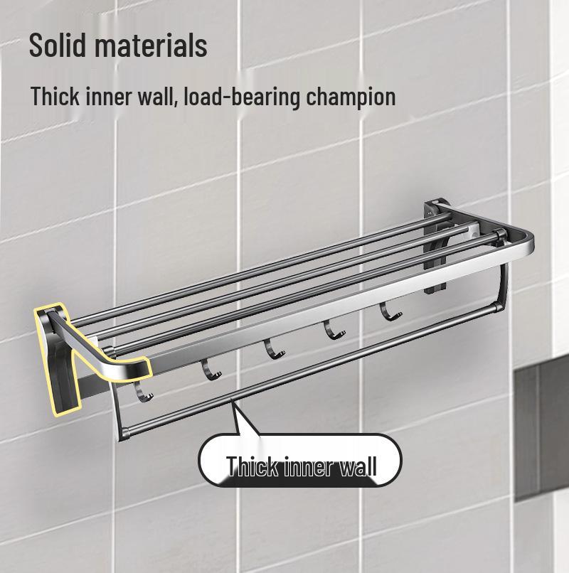 304 Stainless Steel Movable Towel Rack for Bathroom Storage