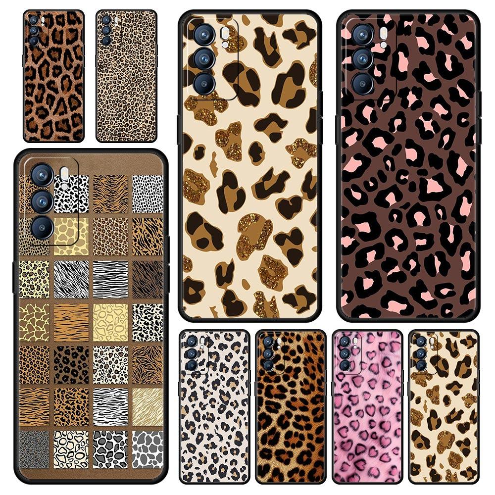 Fashion Tiger Leopard Print Case For Oppo Reno13 Reno12 Reno11 F Reno10 Pro A54 5G Find X5 A53 A52 A9 A17 4G A79 A80 A98 Cover