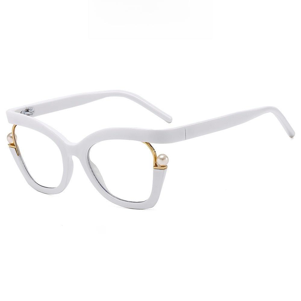 Pearl Decorative Cat Eye Reading Glasses Rainbow Gradient Candy Color Eyeglasses Frame High Quality Purple Vintage