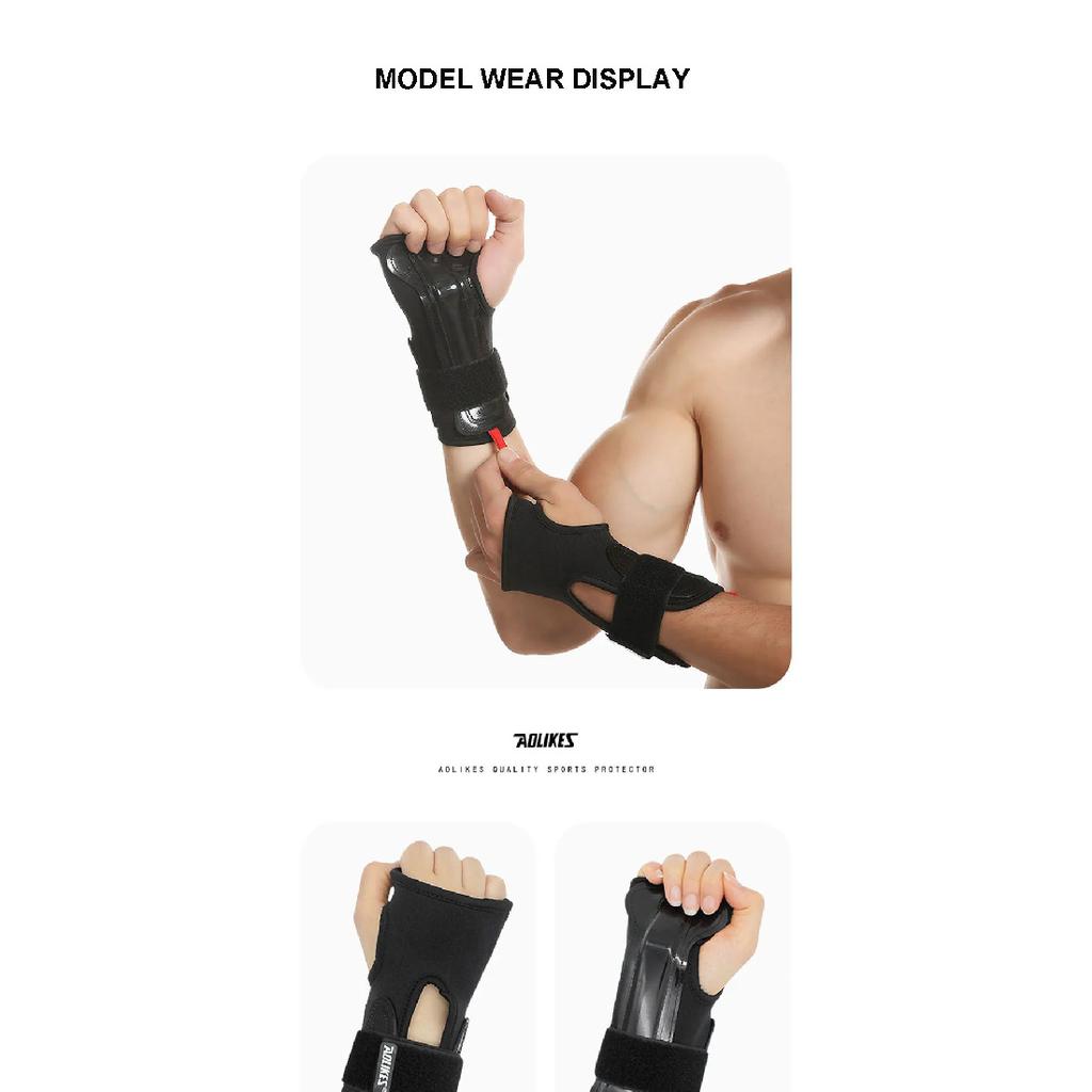 AOLIKES 1Pair Ski Wrist Support Gear Hand Protection Roller Palm Pads Protector Snowboard Skating Guard Men Women