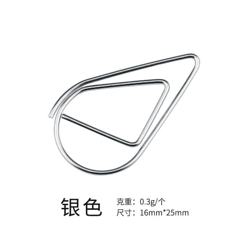 Water Drop Simple Metal Bookmark Paperclip Paper Clip Hand Account Tool