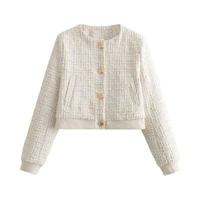 Office Lady Beige Twist Bomber Jackets Women Long Sleeve Buttons Spring Coats Fashion Elegant Pockets Outwears