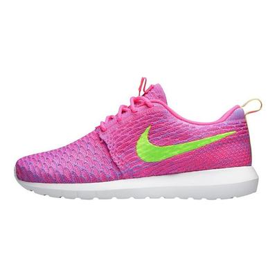 Roshe Flyknit Pink Flash Men Sneakers Club-Pink Blue-Glow Flash-Lime 677243-601