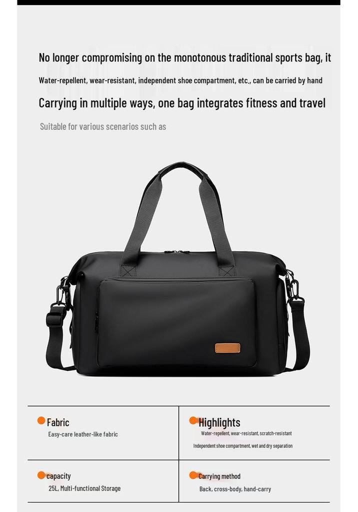 Spring-Summer Large Capacity Sports Travel Bag with Dry/Wet Separation