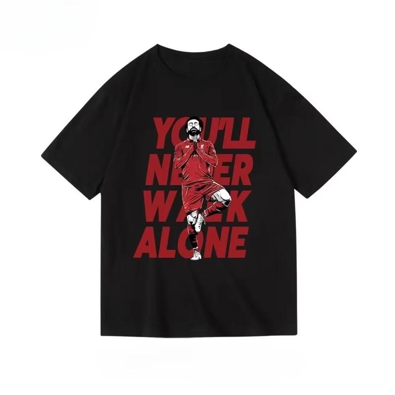 New Premier League Football Liverpool Reds Stylish and Casual High-quality Graphic Printed Round-neck Short-sleeved T-shirt