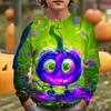 Kid Long Sleeves T-Shirt Fashionable Creativity Halloween Pumpkin Graphic Print Autumn Casual Sports Versatile Comfortable Loose T-Shirt