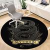 1PC Slytherin Snake Crest Office Round Rug, Non-slip, Soft and Durable Office Rug for Interior Decoration, Perfect for Office, Beautiful Decoration