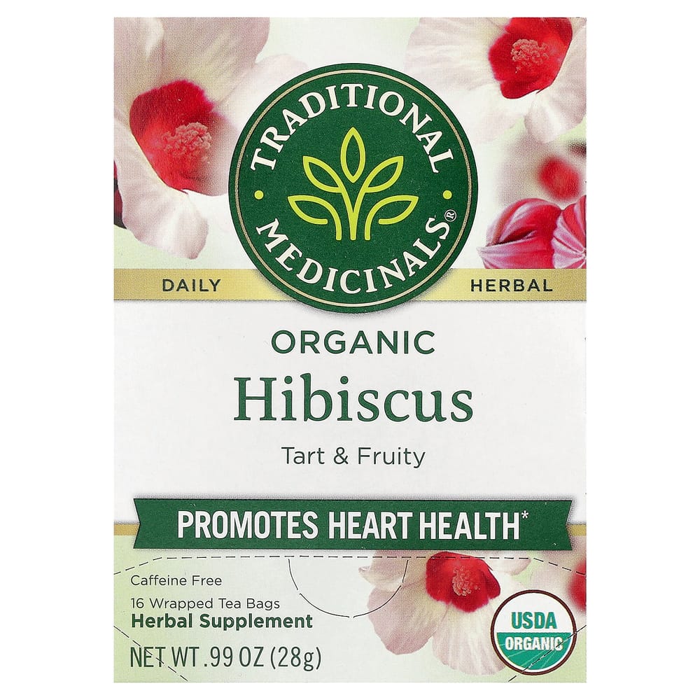 Traditional Medicinals Hibiscus Caffeine-Free Tea, 16 Tea Bags, 28g (0.99oz)