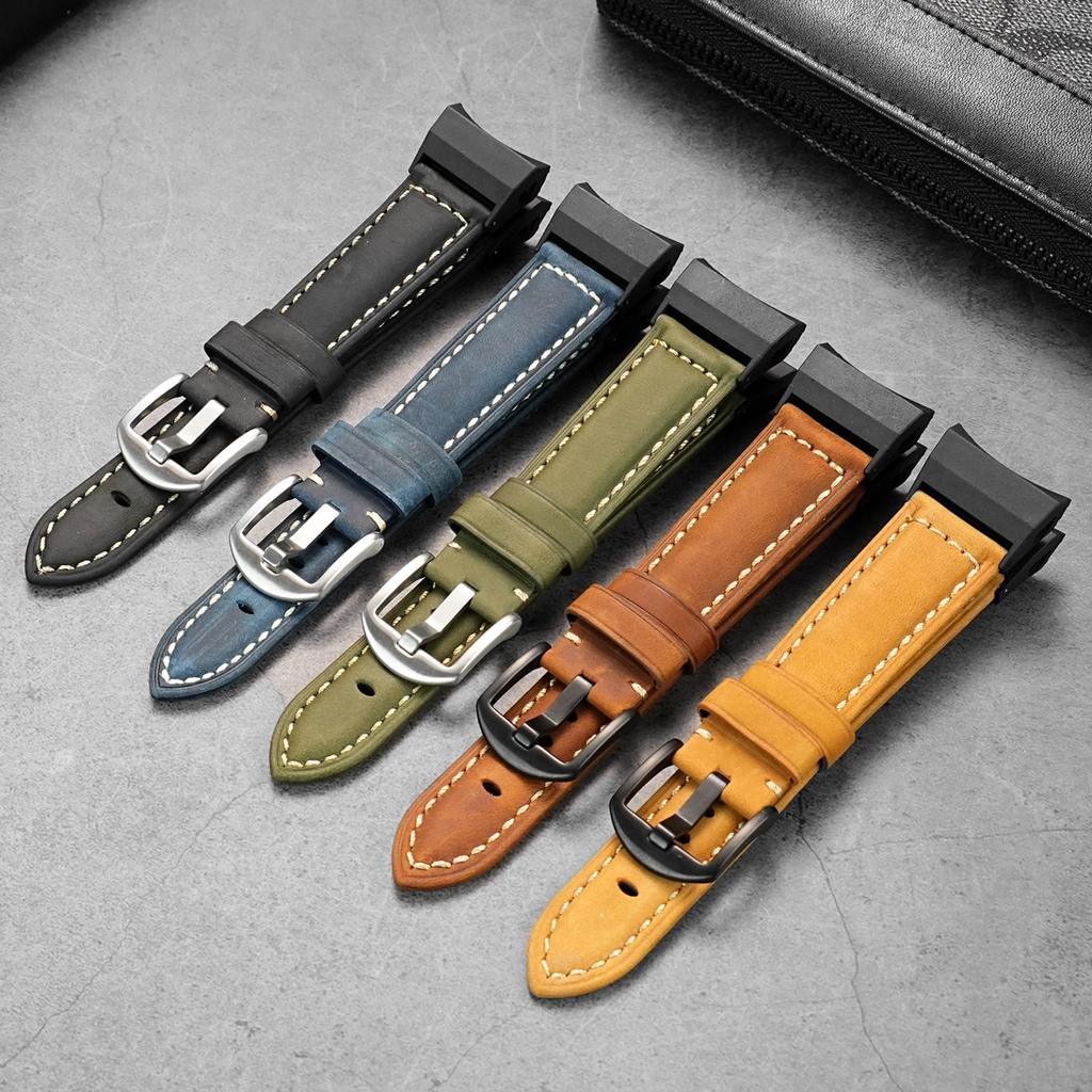 GG-B100 Bracelet de montre en cuir de vachette italienne Pour Casio G-Shock Little Mud King GG B100 Bracelet vintage en cuir véritable pour homme