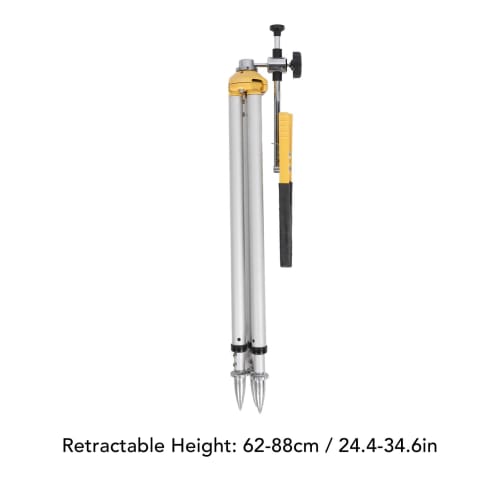 TP-MP Aluminum Prismatic Pole Tripod with Clamp for Total Station Surveying, Adjustable Height 24.4"-34.6", for Survey Poles, Rover Rods, GPS Poles, a