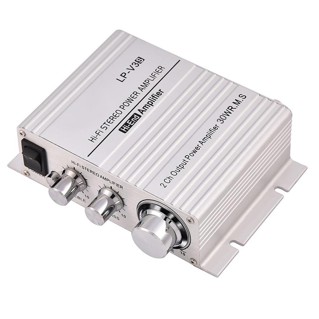 2 Channel HiFi Stereo Auto Car   Power Amplifier Digital Amp Silver