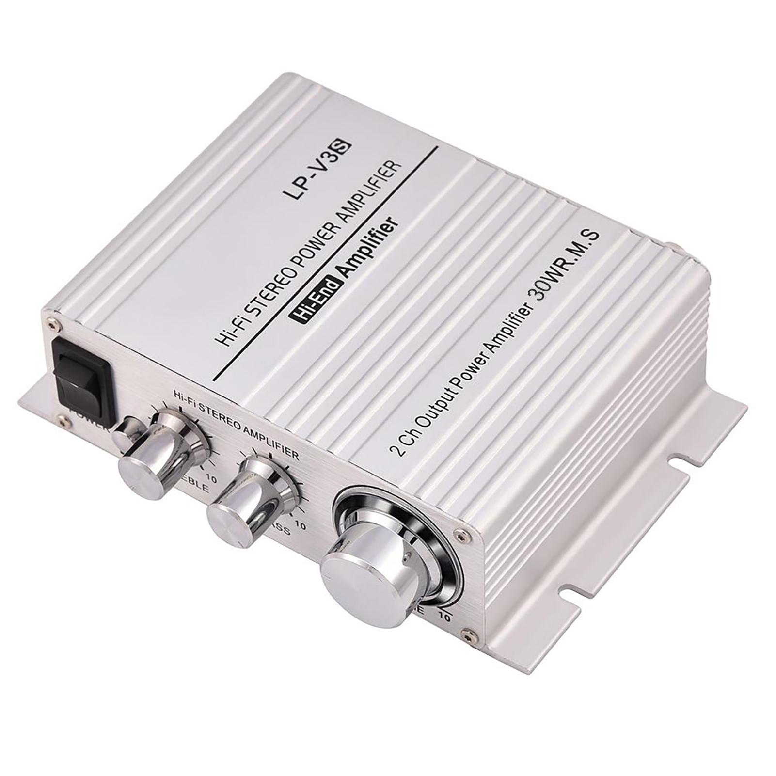 

2 Channel HiFi Stereo Auto Car Power Amplifier Digital Amp Silver
