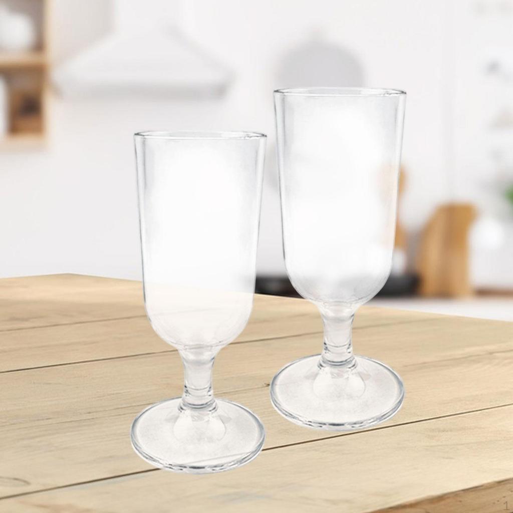 Acrylic Glasses Short Stemmed Elegant 350ml Juice Cup Drinking Glass for Wedding Bar Party