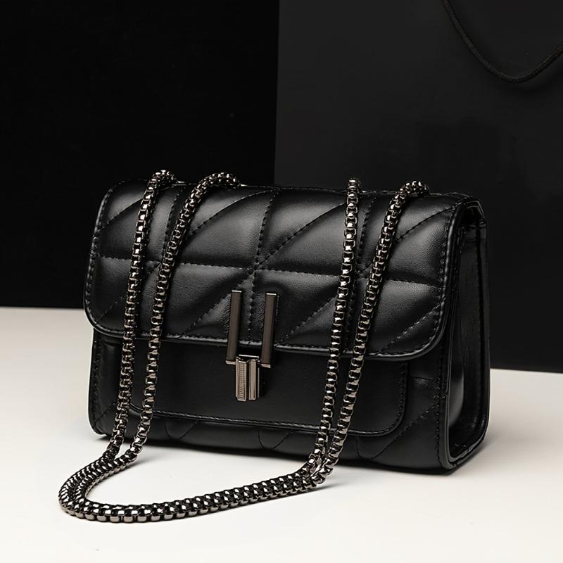 Dámská černá mini kostkovaná crossbody taška přes rameno