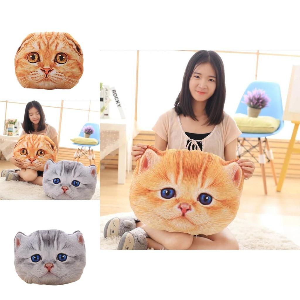 Cute And Creative 3d Cat Head Cushion Soft Plush Alien Cat Pillow Gift