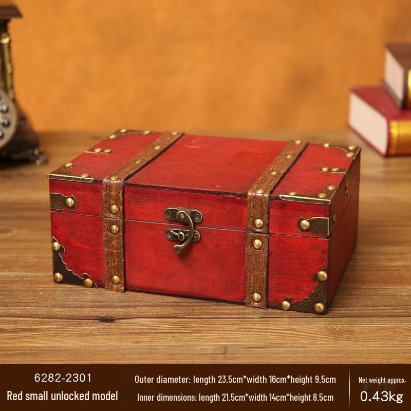 Retro Lockable Wooden Jewelry Storage Box with Password - Treasure Chest Escape Room Prop