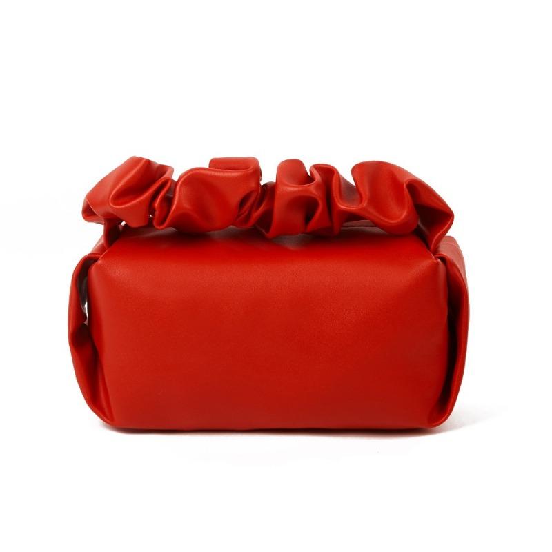 

1 шт. Ins плиссированная косметичка большой вместимости портативная красная сумка для хранения свадебных сувениров из искусственной кожи водонепроницаемая косметичка 20*10*10cm красный