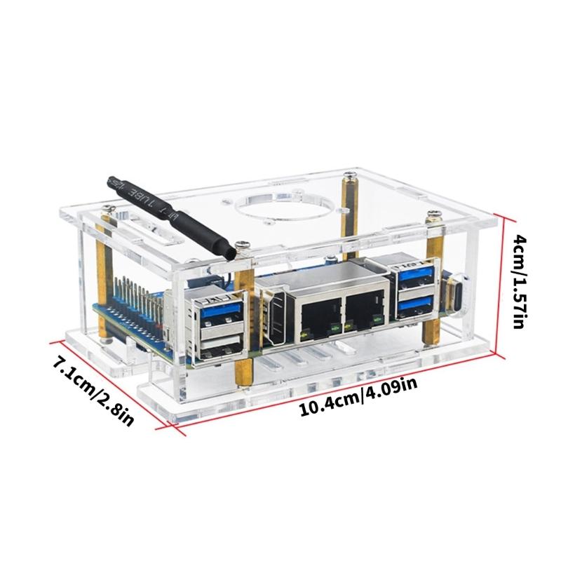 For RV2 Acrylic Case With Cooling Fan Coolers Transparent Shell For RV2 Development Board Accessories
