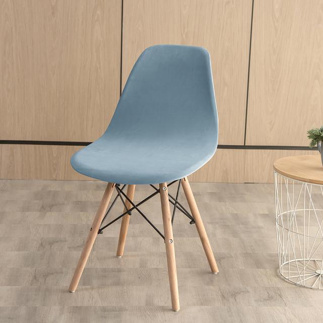 Velvet Chair Cover Sets Spandex Shell Plain Color Backrest Seat Cover For Living Room Office Bar Banquet Event Decoration Dust Cover
