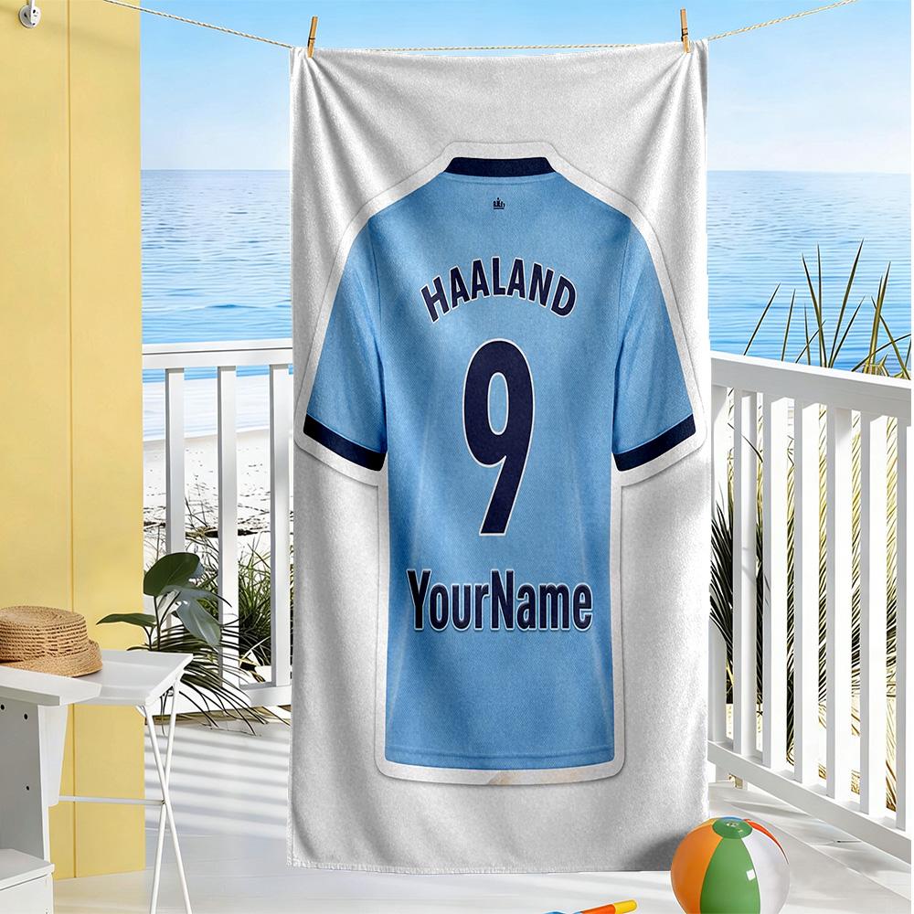 Haaland Customized Name Beach Towel Super Soft & Absorbent Perfect for Traveling Yoga Camping and Swimming