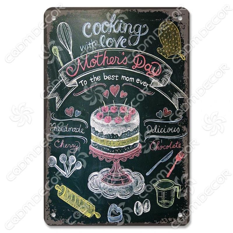 Eat Breakfast at Night Funny Sign, Kitchen Wall Decor Metal Plaque 20x30cm
