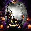 Men's Long Sleeve Hooded Sun Shirt with Halloween Print