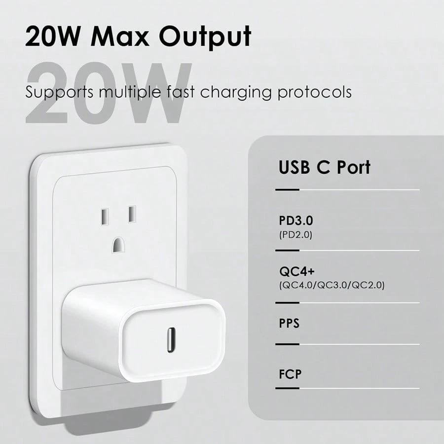 PD 20W Fast Charger For iPhone 16 15Pro Max Plus Fast Charging Cable For Apple iPhone Charger Plug Phone Accessory