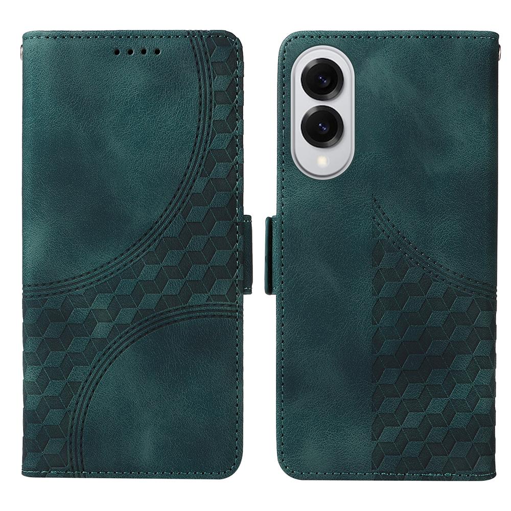 For Samsung Galaxy S25 Edge Case PU Leather Phone Cover Rhombus Starry Imprinted