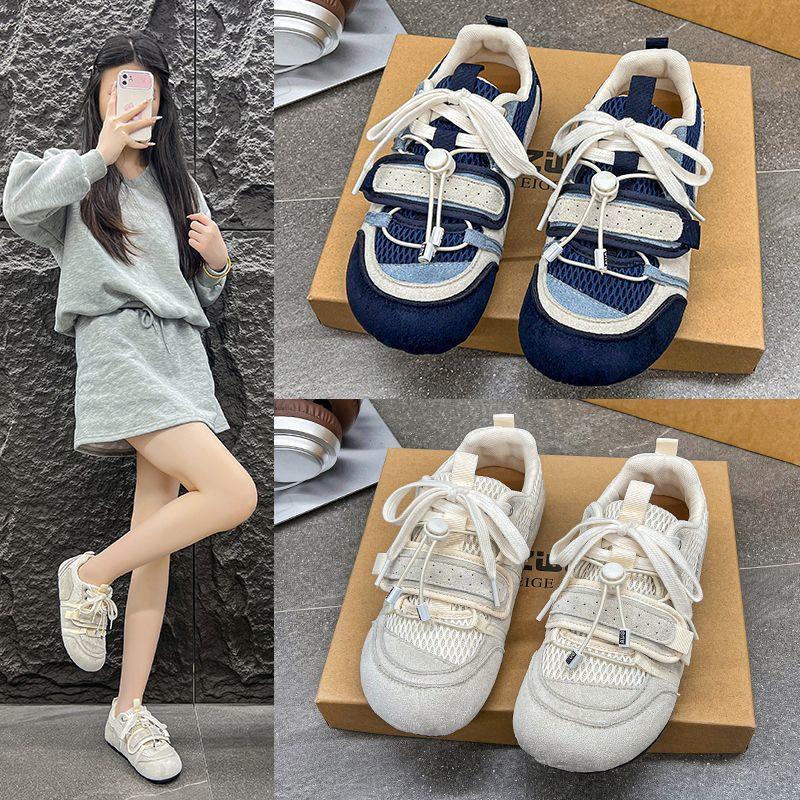 Mesh breathable sports and leisure shoes retro German training shoes ugly cute big head thick sole heightening board shoes 2025 summer and autumn new