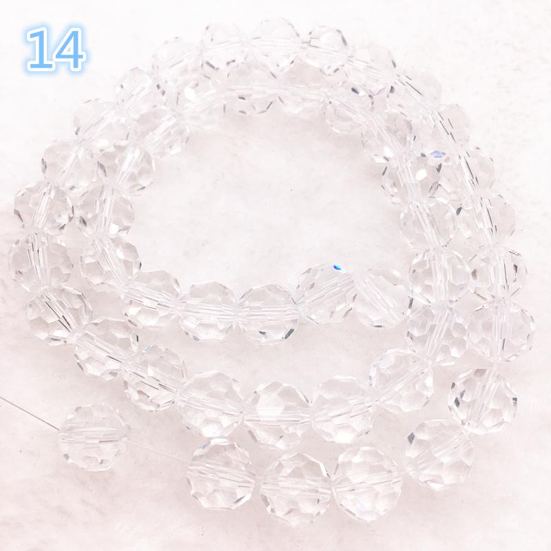 4/6/8/10mm 32 Faceted Austria Transparent Faceted Crystal Ball Beads Spacer Beads for Necklace and DIY Bracelet Making #14