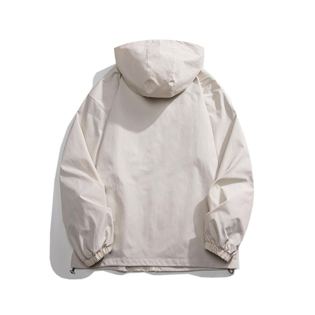 Stand Up Collar  Men's , Warm And Loose, Outdoor Solid Color,  And Breathable, With Thickened Fleece