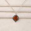 Citrine Gemstone 925 Sterling Silver Handcrafted Pendant 1.2" , Daily Wear Oxidize Jewelry For Her APP-5-4