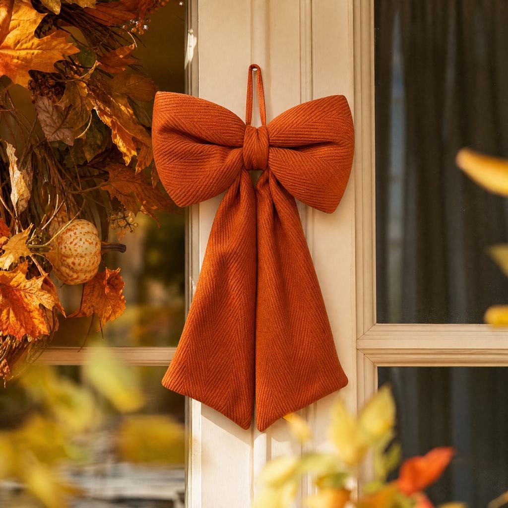 Retro Orange Stoff Hängeornament für Herbstkranz und Türfenster Dekoration