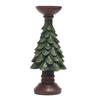 Christmas Tree Candle Holders Vintage Resin Christmas Tree Figurine Pillar Candle Stand for Home Mantel Fireplace Decor