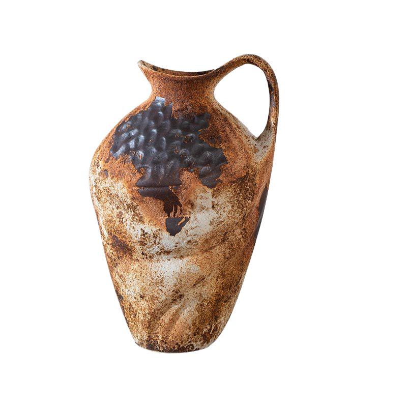 Retro Zen Coarse Pottery Vase: Living Room Tabletop or Foyer Flower Decoration