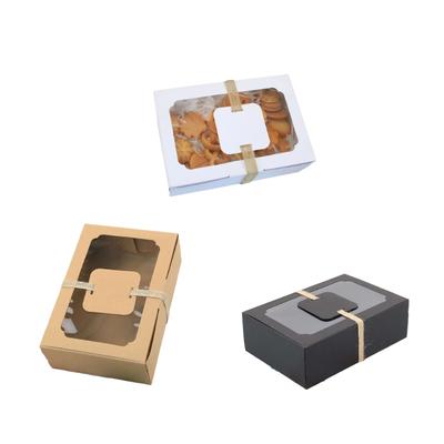 12PCS Large Paper Box with Clear Window Paper Bakery Box for Cake Candy Biscuits